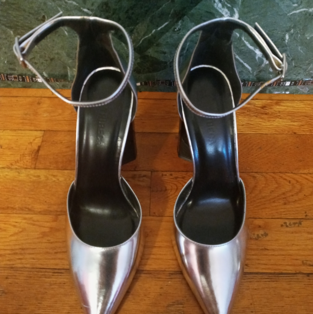 Pointy Toe Silver Shoes (Italy)